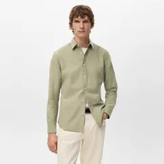 MANGO MAN - Camisa 100% Algodón Oxford Hombre
