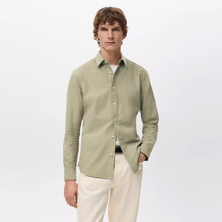 Camisa 100% Algodón Oxford Hombre