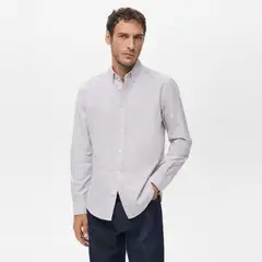 MANGO MAN - Camisa 100% Algodón Rayas Kodak Hombre