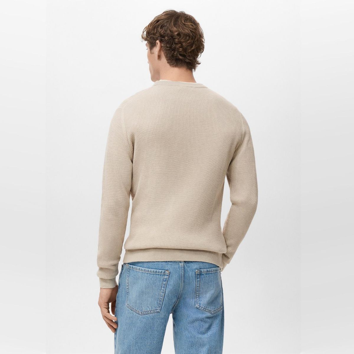MANGO MAN - Sweater Algodón Punto Fino Canalé Hombre Mango Man