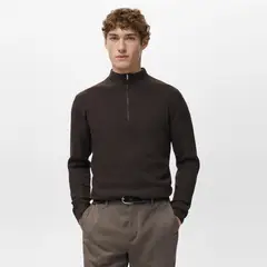 MANGO MAN - Sweater Canalé Cuello Cremallera Hombre