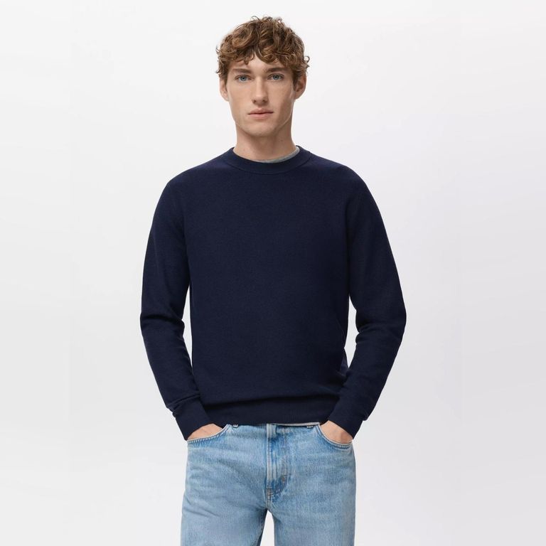 Sweater Punto Algodón Microestructura Hombre