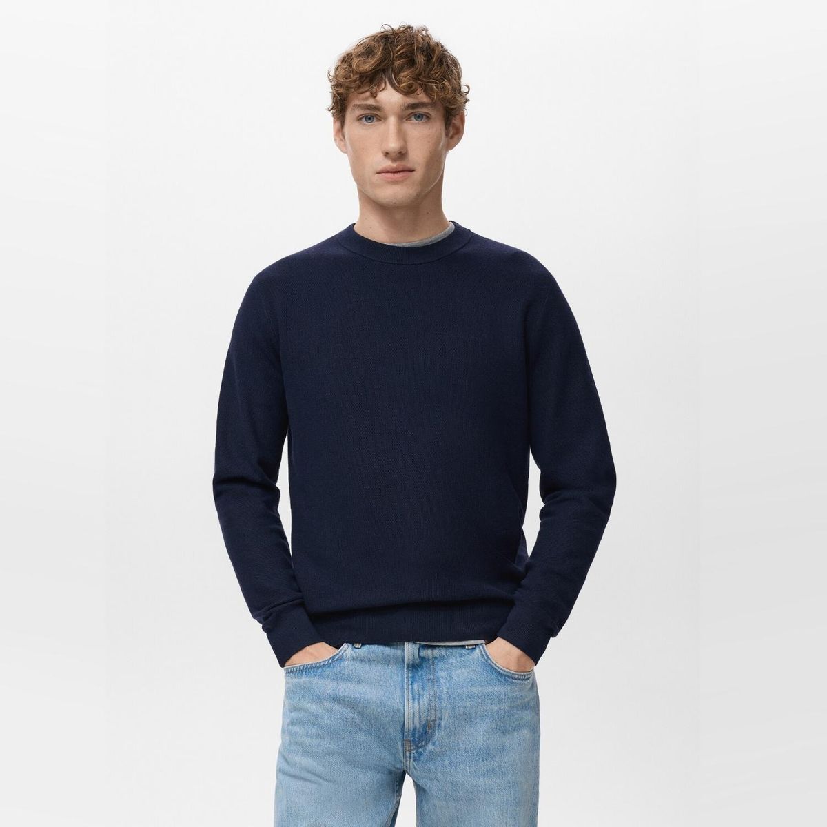 MANGO MAN - Sweater Punto Algodón Microestructura Hombre Mango Man