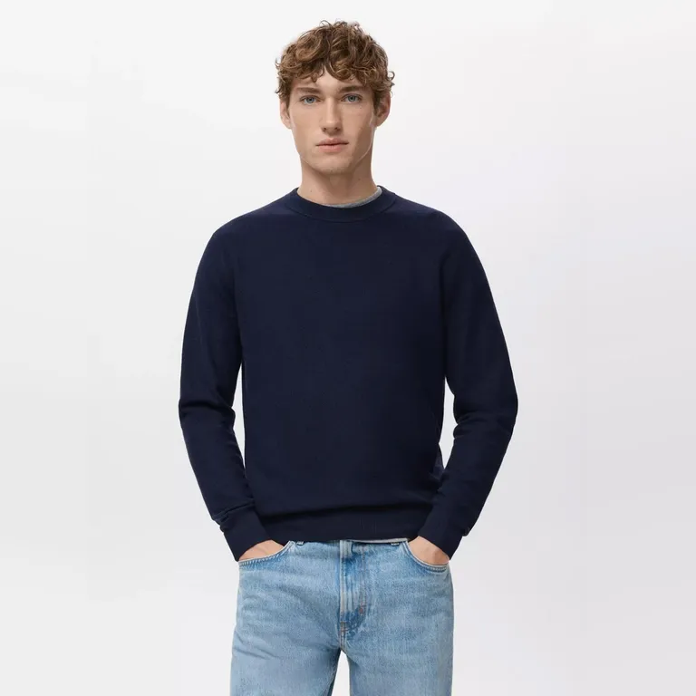 Sweater Punto Algodón Microestructura Hombre