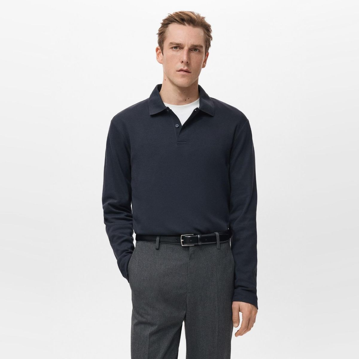 MANGO MAN - Polera Polo Punto Regular Fit Hombre Mango Man