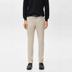MANGO MAN - Pantalón Barna Slim Fit Chino Sarga Hombre
