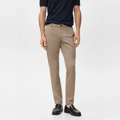 MANGO MAN - Pantalón Barna Slim Fit Chino Sarga Hombre