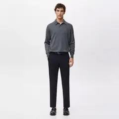 MANGO MAN - Pantalón Barna Slim Fit Chino Sarga Hombre