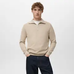 MANGO MAN - Sweater Microestructura Cuello Cremallera Hombre