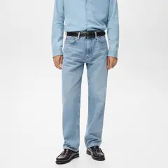 MANGO MAN - Jeans Moby Straight Fit Lavado Claro Hombre