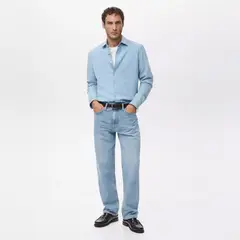 MANGO MAN - Jeans Moby Straight Fit Lavado Claro Hombre