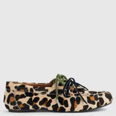 AURORA ALFONSO - Mocasín Mujer Cuero Animal Print