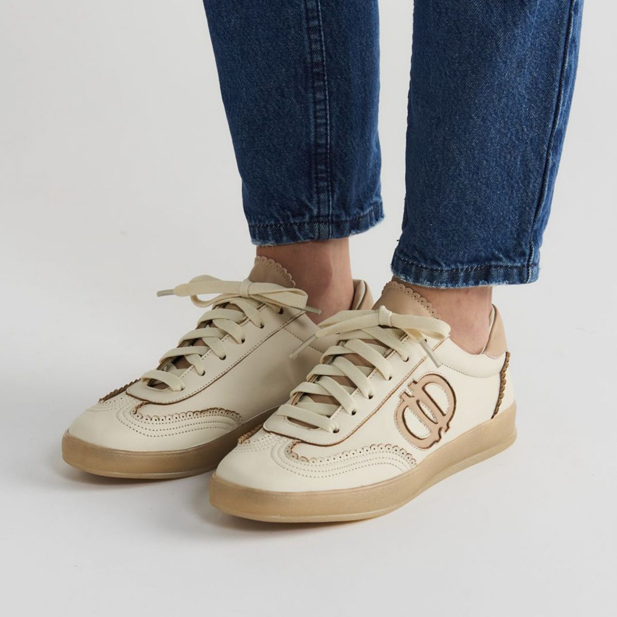 AURORA ALFONSO - Zapatilla Urbana Mujer Cuero Azul Aurora Alfonso