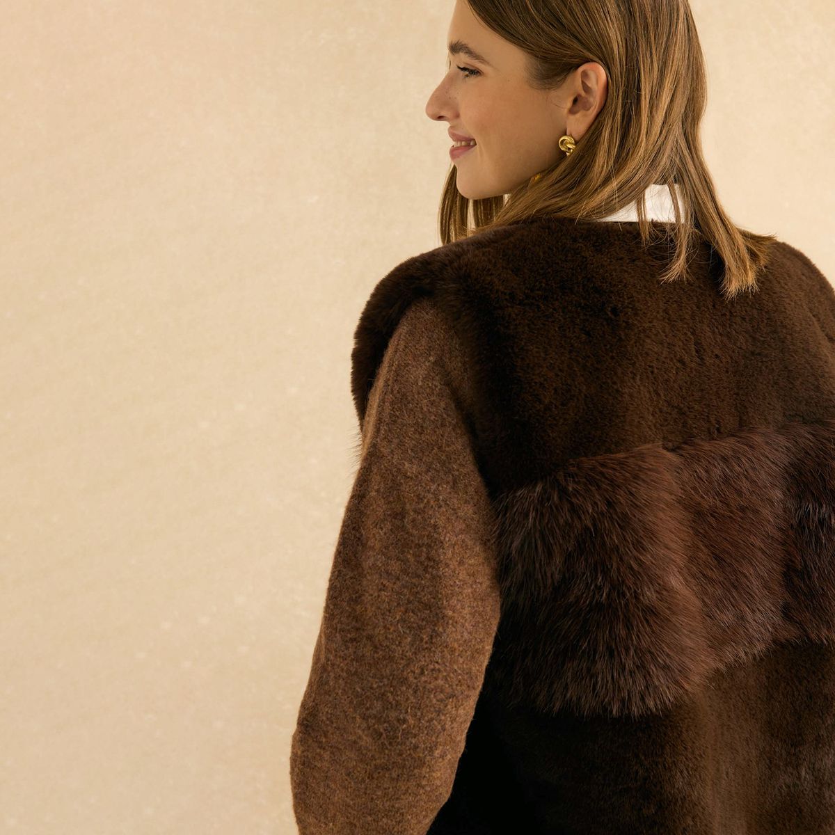 BIMANI - Chaqueta Everest Sin Mangas Peluda Mujer Bimani