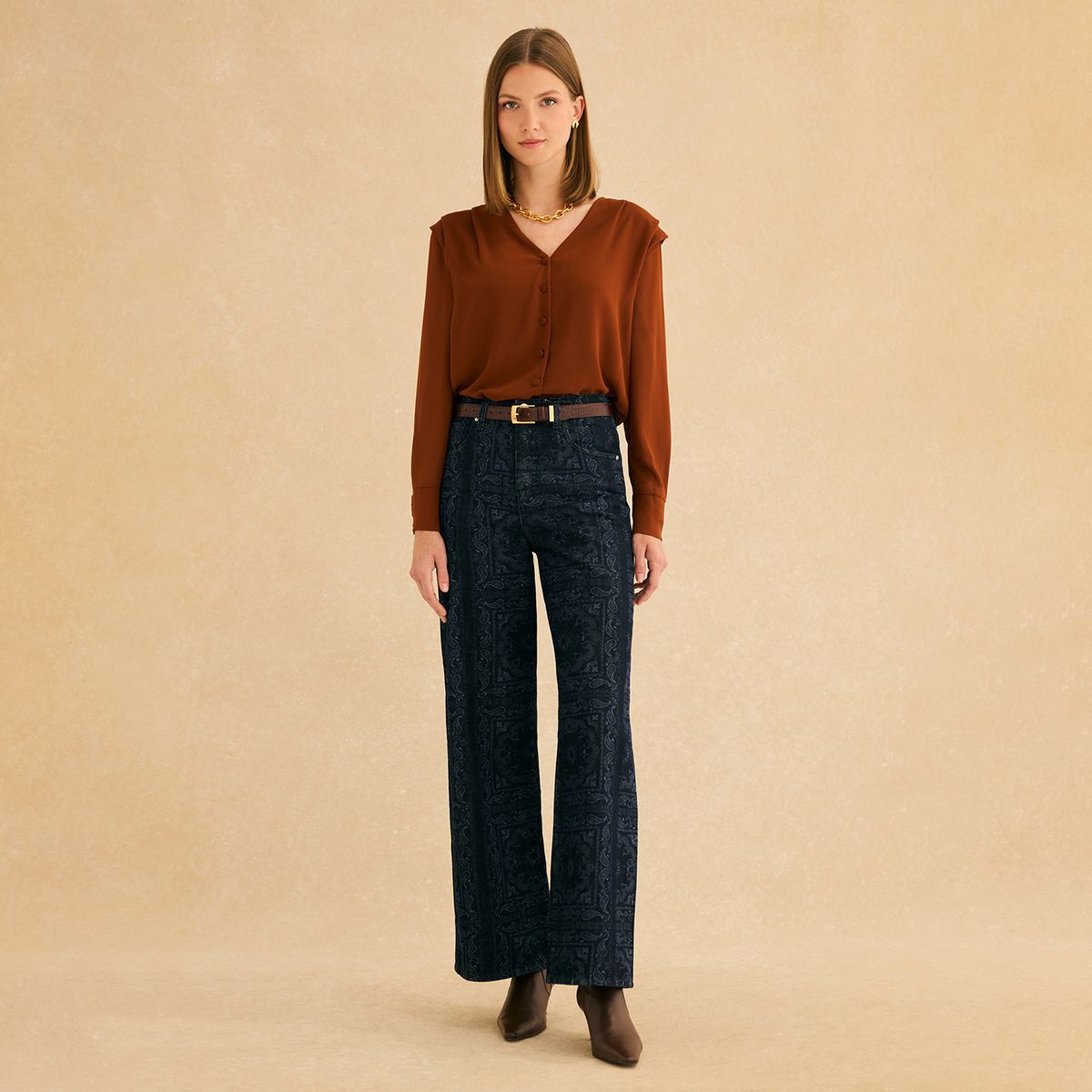 BIMANI - Jeans Estampado 100% Algodón Mujer Bimani