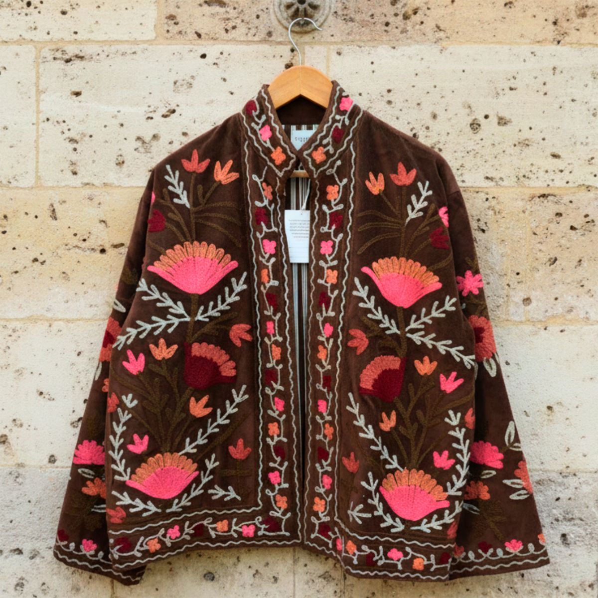 TOLATOLI - Chaqueta Bordada 100% Algodón Mujer Tolatoli