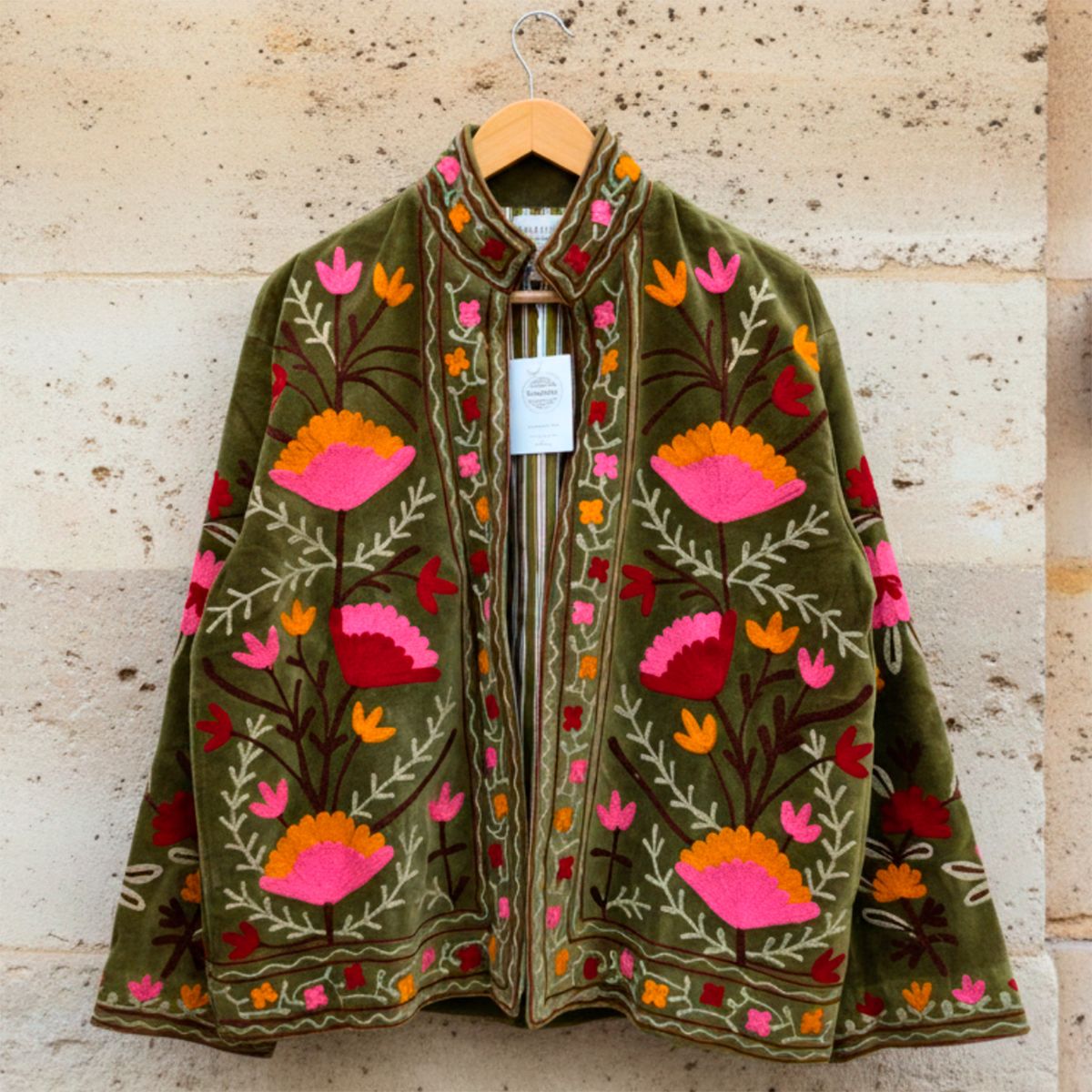 TOLATOLI - Chaqueta Bordada 100% Algodón Mujer Tolatoli