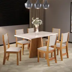 MICA - Juego De Comedor 6 Sillas Firenze Beige