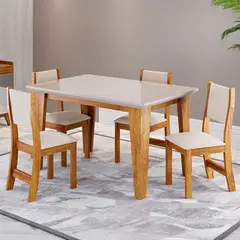 MICA - Juego De Comedor 4 Sillas Royal Beige