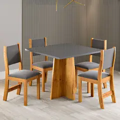 MICA - Juego De Comedor 4 Sillas Legado Gris