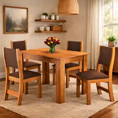 MICA - Juego De Comedor 4 Sillas Promesa Café