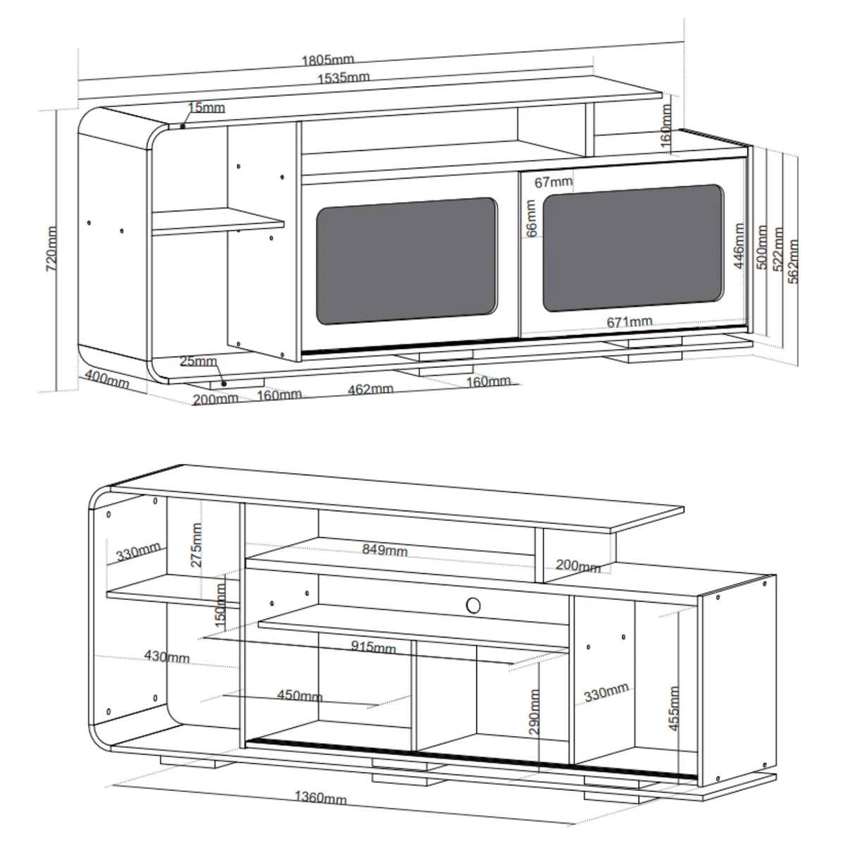 MICA - Rack Tv 70" Riviera Color Miel Mica