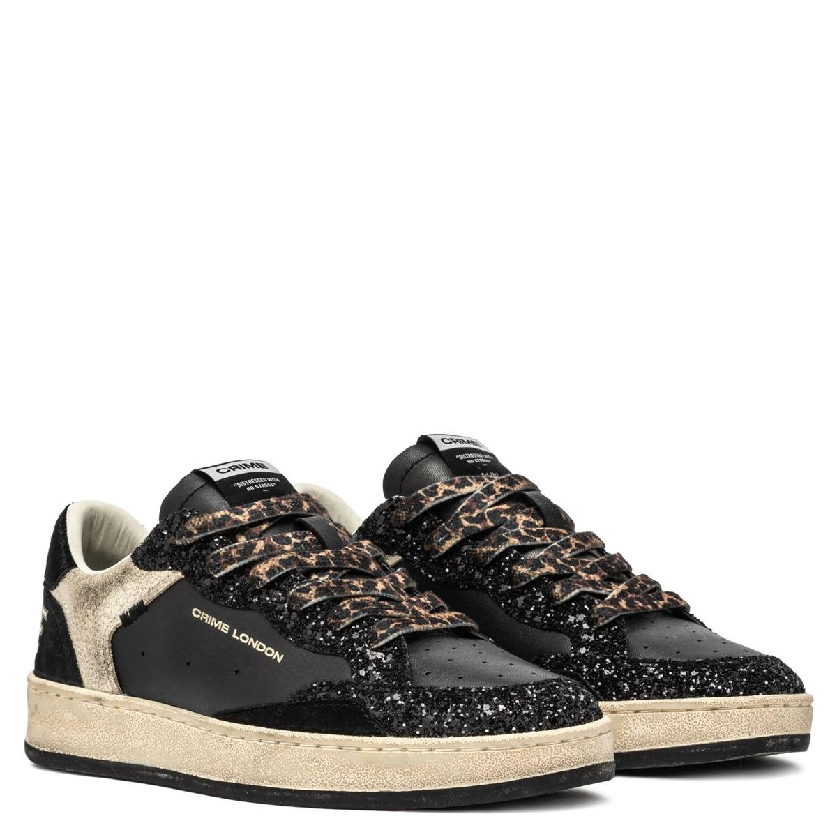 CRIME LONDON - Zapatilla Urbana Mujer Cuero Negro Crime London