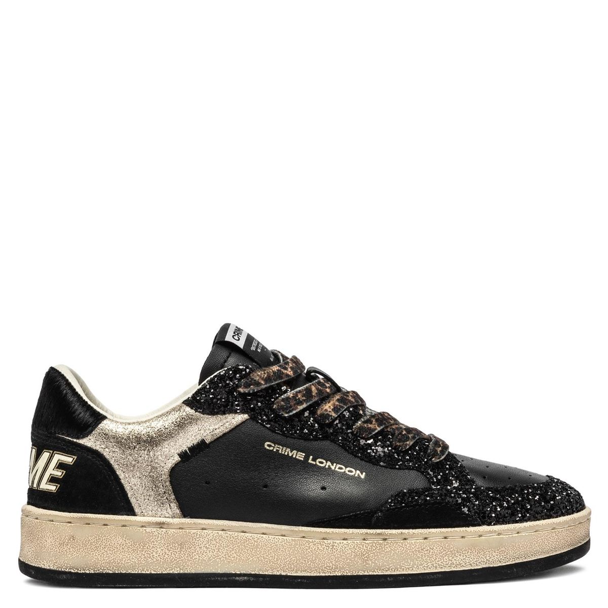 CRIME LONDON - Zapatilla Urbana Mujer Cuero Negro Crime London