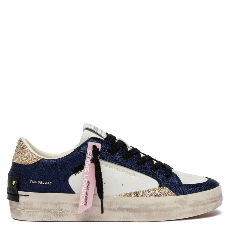 Zapatilla Urbana Mujer Cuero Azul