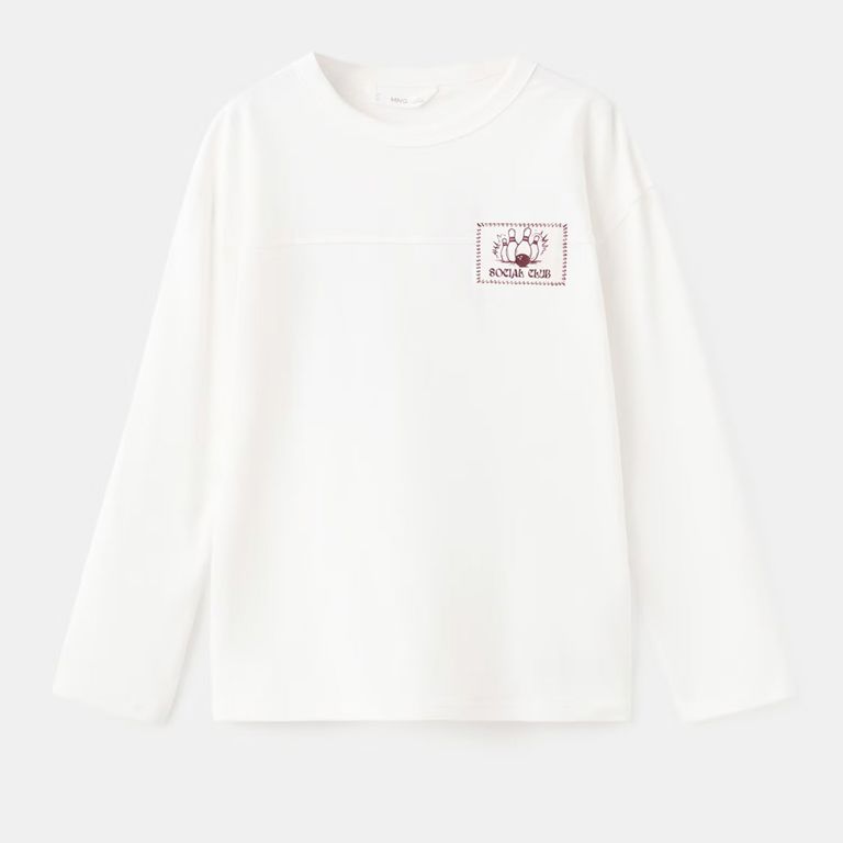 MANGO KIDS Polera Estampada Algodón Niño