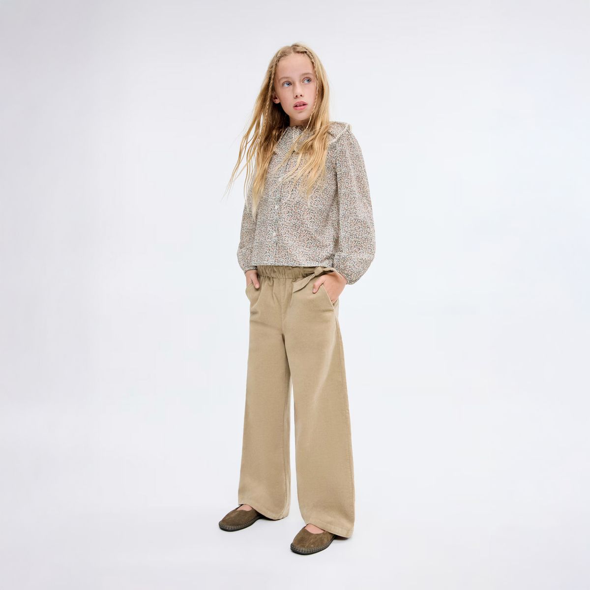 MANGO KIDS - Pantalones Culotte Algodón Niña Mango Kids