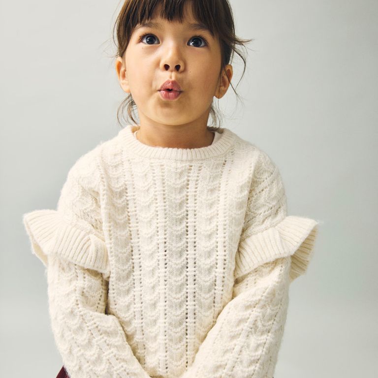 MANGO KIDS Sweater Punto Volantes Bebé Niña