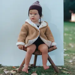 MANGO KIDS - Abrigo Doble Faz Reversible Borreguito Unisex Bebé