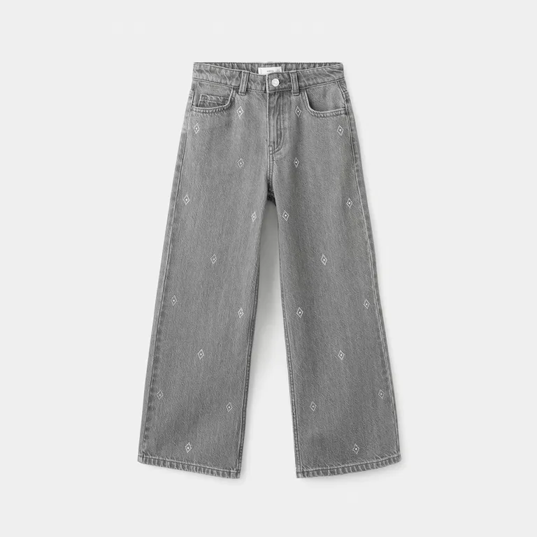 Jeans Wideleg Strass Niña