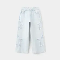 MANGO KIDS - Jeans Culotte Bordado Estrellas Niña