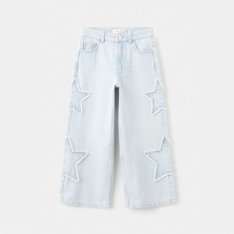 Jeans Culotte Bordado Estrellas Niña