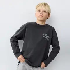 MANGO KIDS - Polera Texto Algodón Niño
