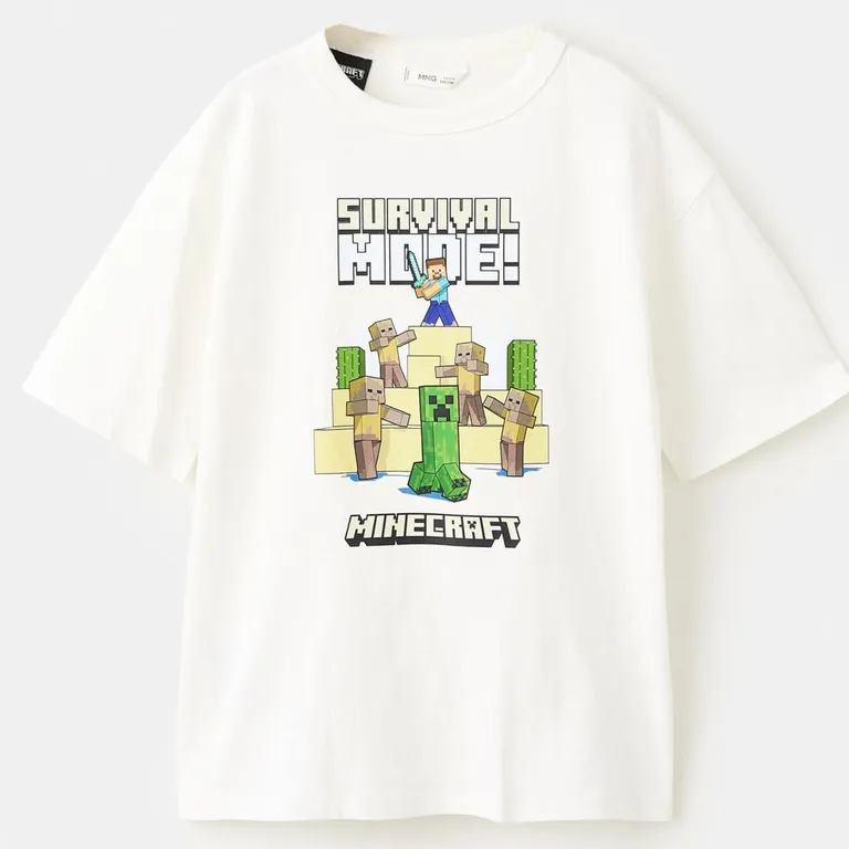 Polera Algodón Minecraft Niño