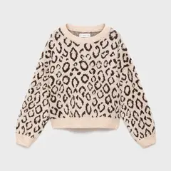 MANGO KIDS - Sweater Punto Leopardo Niña