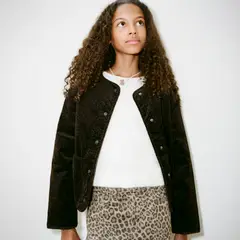 MANGO KIDS - Chaqueta Bomber Estampado Leopardo Niña
