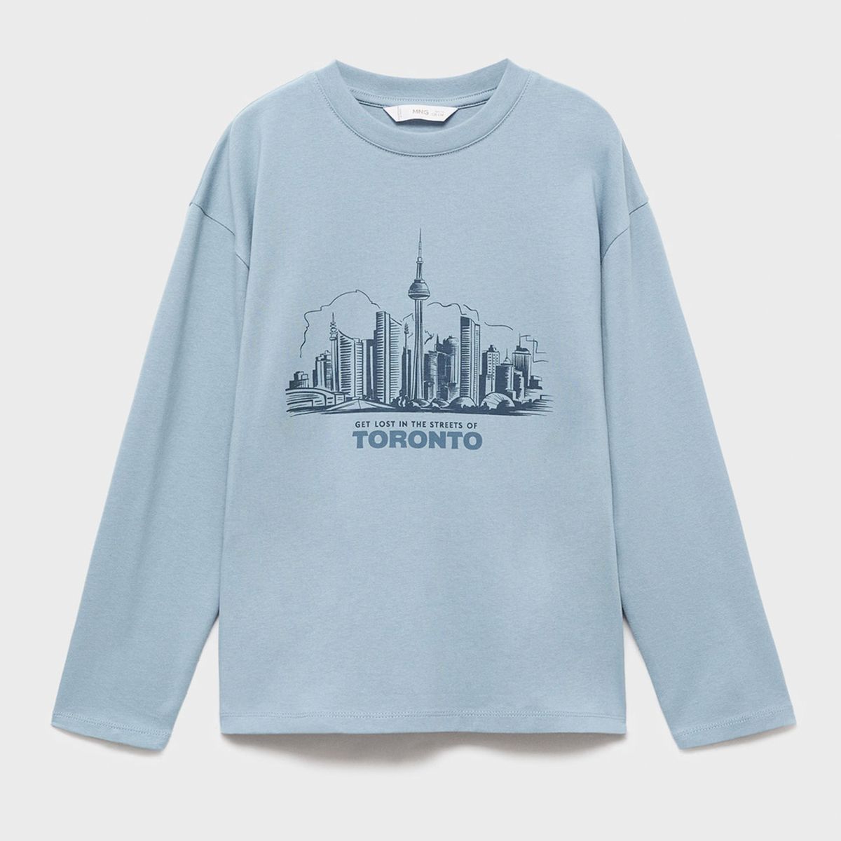 MANGO KIDS - Polera Manga Larga Estampada Niño Mango Kids