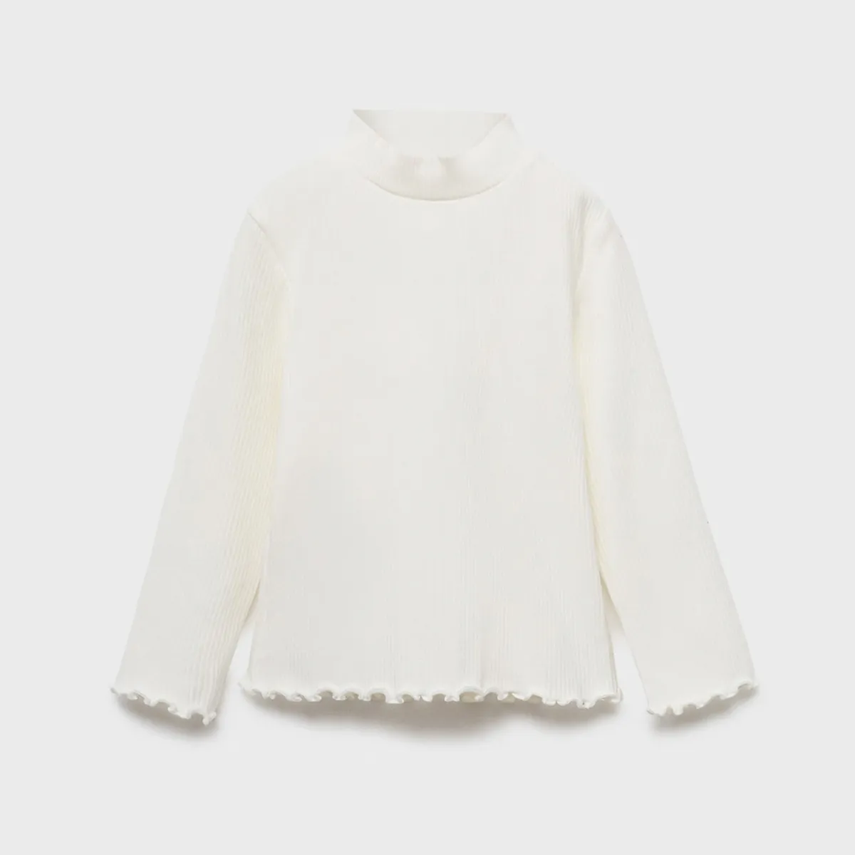 MANGO KIDS - Polera Canalé Cuello Alto Niño Mango Kids