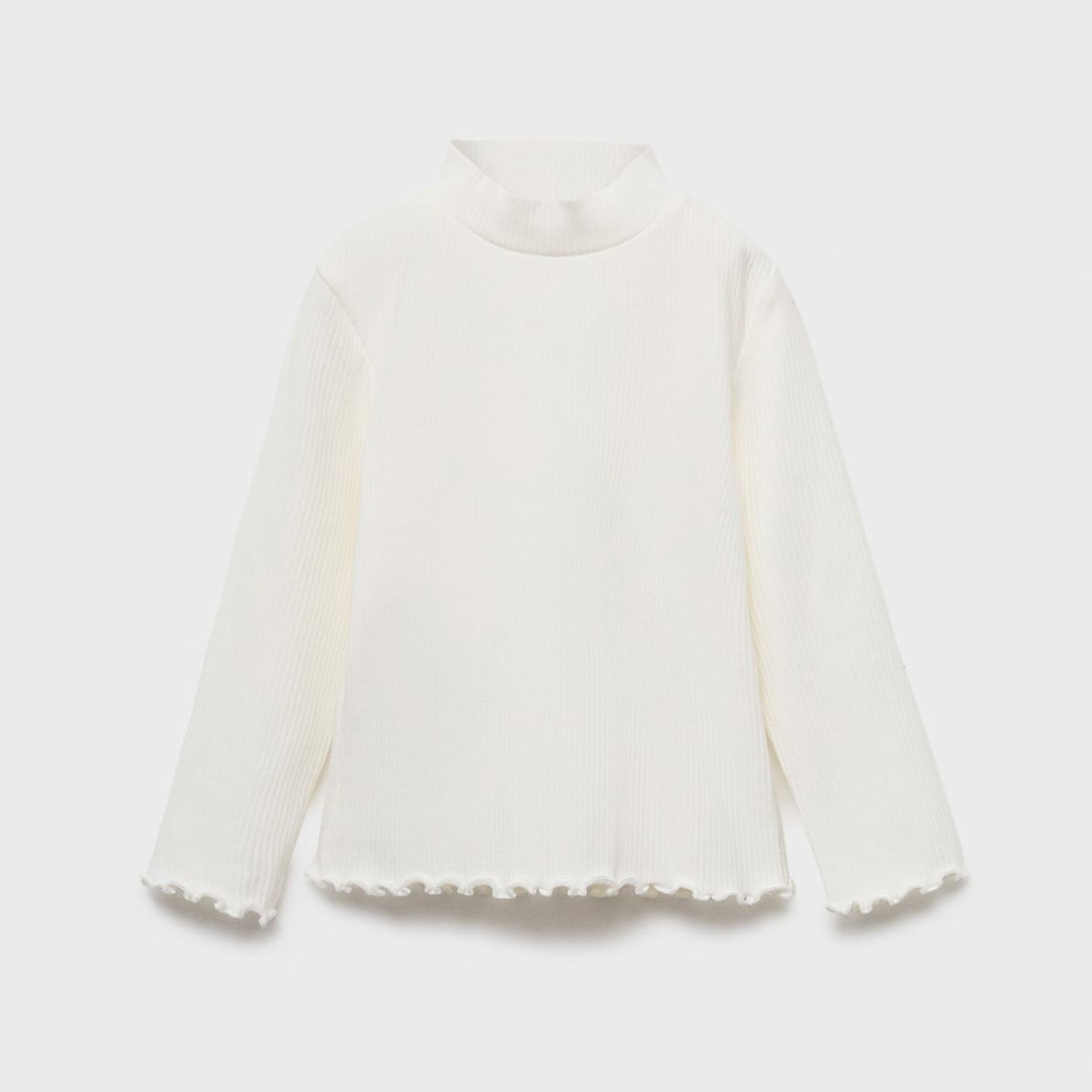 MANGO KIDS - Polera Canalé Cuello Alto Niño Mango Kids