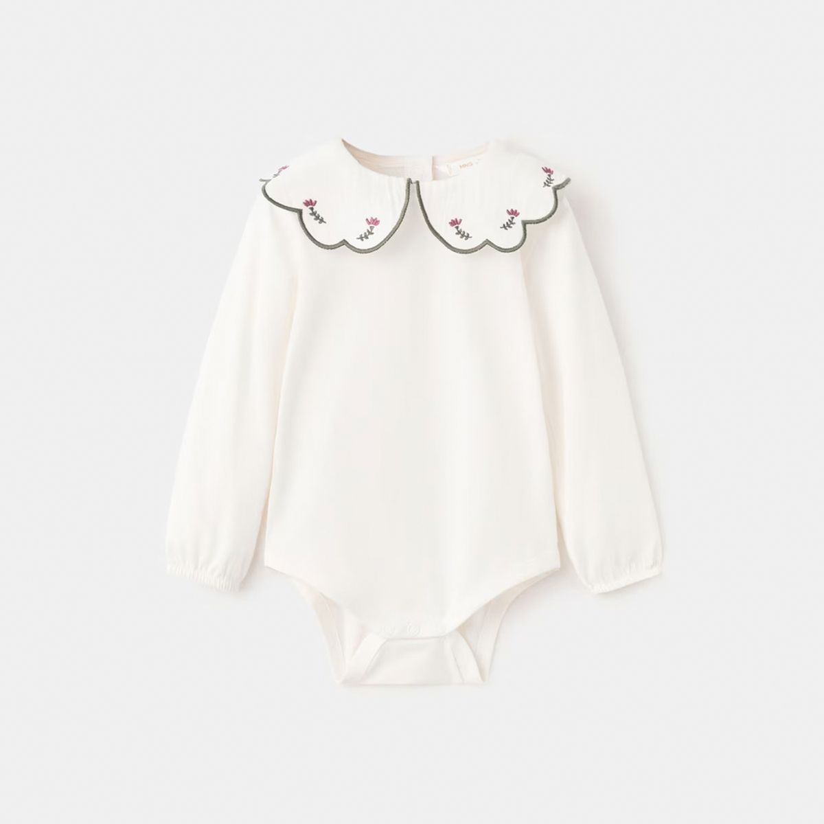 MANGO KIDS - Body Cuello Babydoll Bordado Unisex Bebé Mango Kids