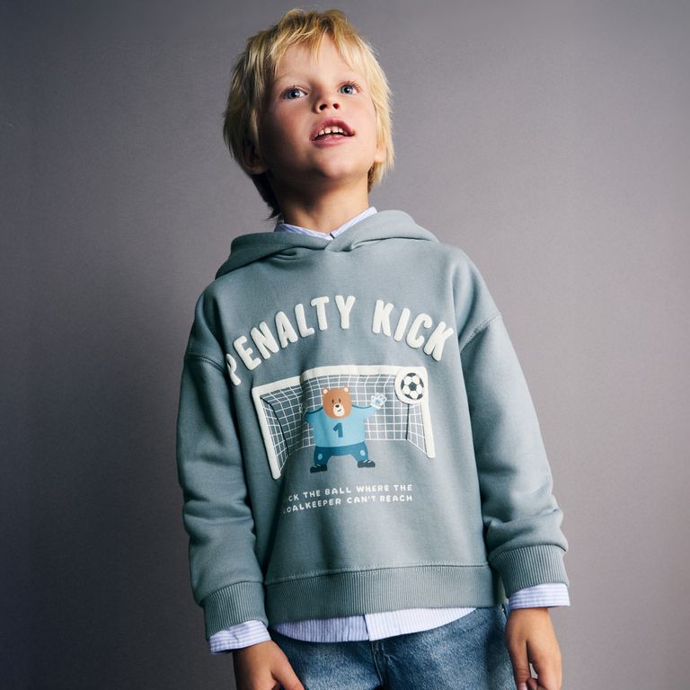 Polerón Estampada Capucha Bebé Niño