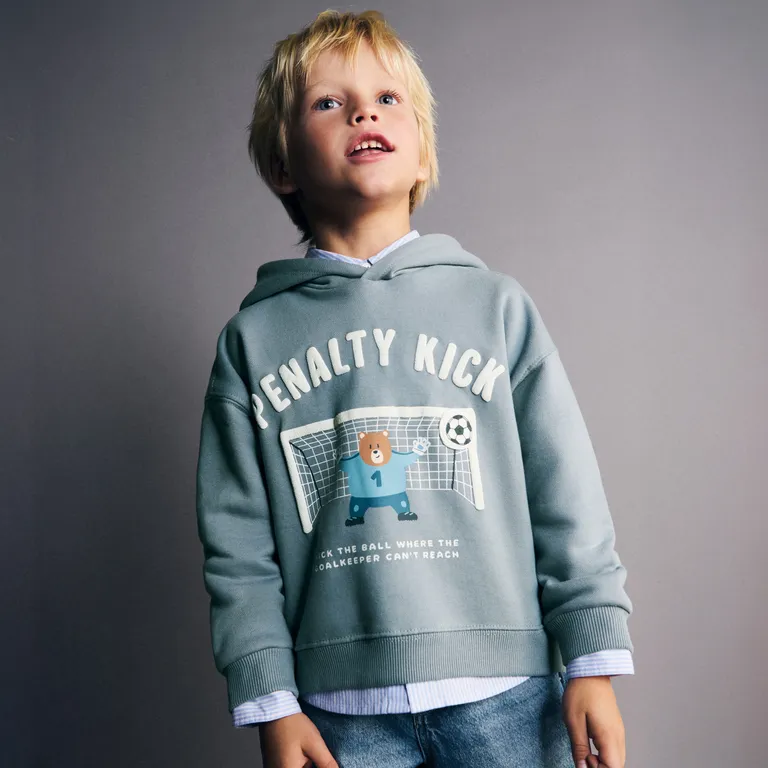 Polerón Estampada Capucha Bebé Niño
