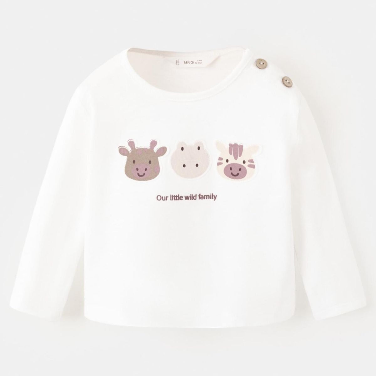 MANGO KIDS - Polera Algodón Estampada Unisex Bebé Mango Kids