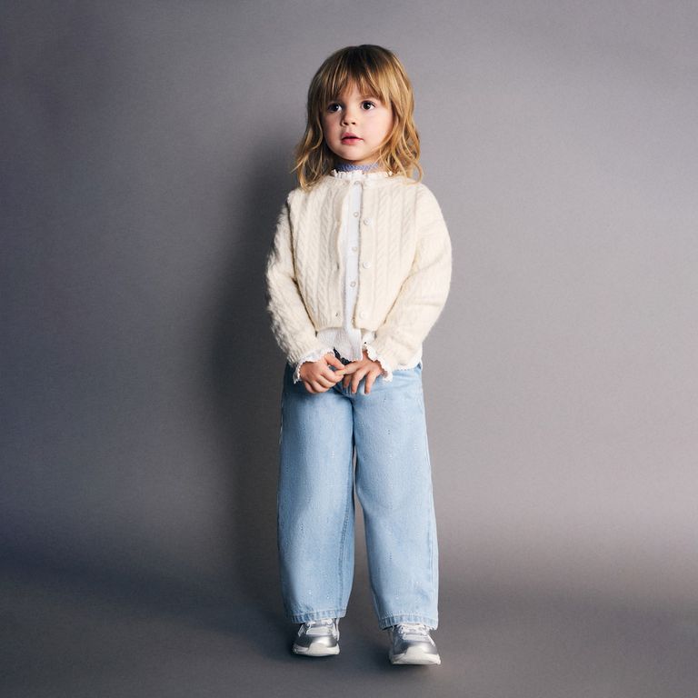 Jeans Wideleg Strass Bebé Niña