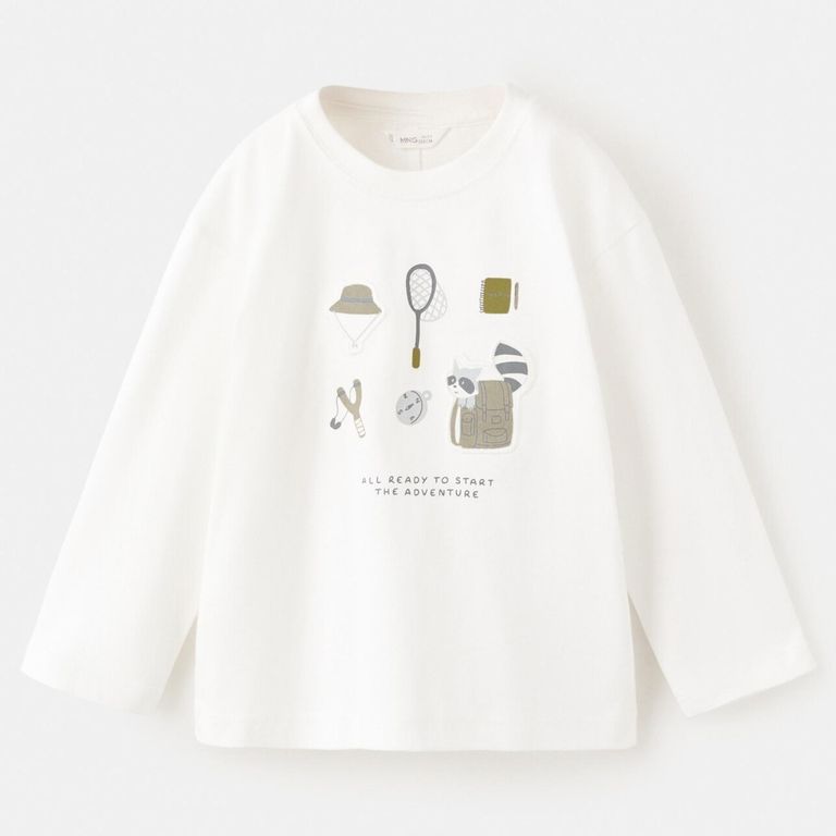 Polera Estampada Detalle Bordado Bebé Niño