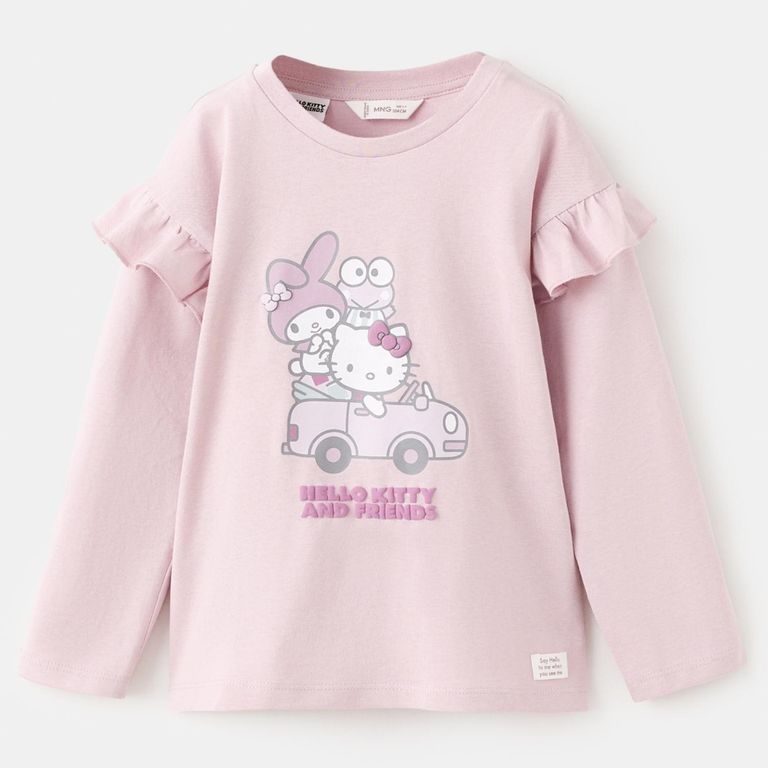 Polera Volantes Hello Kitty Bebé Niña